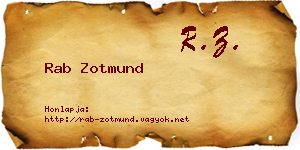 Rab Zotmund névjegykártya